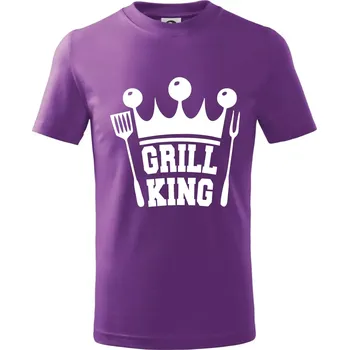 Grilování - Grill King - Tričko dětské bavlněné - 98 cm / 2 roky ( Fialová )