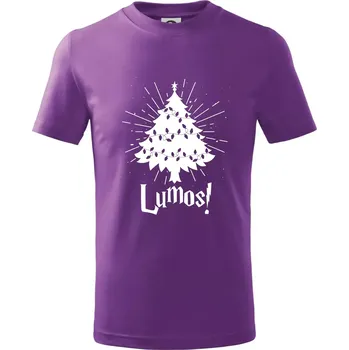 Harry - Lumos stromeček - Tričko dětské bavlněné - 134 cm/8 let ( Fialová )
