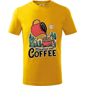 Chlapecké tričko Mountain and Coffee - Tričko dětské bavlněné - 134 cm/8 let ( Žlutá )
