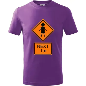 Pozor člověk next 1m (Moňas) - Tričko dětské bavlněné - 146 cm/10 let ( Fialová )