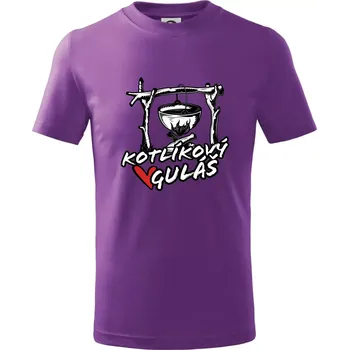 Kotlíkový guláš - Tričko dětské bavlněné - 104-110cm / 3-4 roky ( Fialová )
