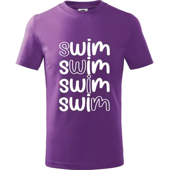 Chlapecké oblečení Swim nápis - Tričko dětské bavlněné - 104-110cm / 3-4 roky ( Fialová )