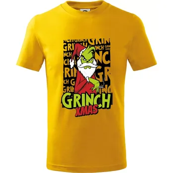 Chlapecké tričko Grinch Xmas - Tričko dětské bavlněné - 122 cm/6 let ( Žlutá )