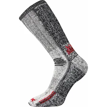 Pánské ponožky VOXX Ponožky ORBIT merino vlna, COOLMAX® ŠEDO/ČERVENÉ ŠEDÁ - GREY 35-38