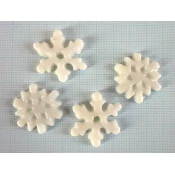 Vánoční dekorace Vosková ozdoba - Sněhové vločky 4 ks bílé