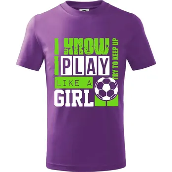 Play girl - Tričko dětské bavlněné - 134 cm/8 let ( Fialová )