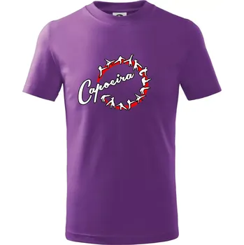 Capoeira cviky v kruhu - Tričko dětské bavlněné - 134 cm/8 let ( Fialová )