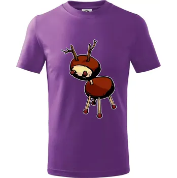 Kaštanový jelínek - Tričko dětské bavlněné - 158 cm/12 let ( Fialová )