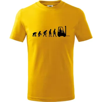 Chlapecké tričko Evoluce ještěrka - Tričko dětské bavlněné - 134 cm/8 let ( Žlutá )