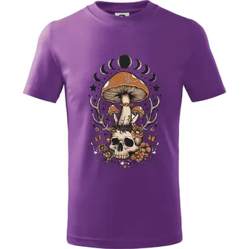 Goblincore magical mushroom - Tričko dětské bavlněné - 158 cm/12 let ( Fialová )