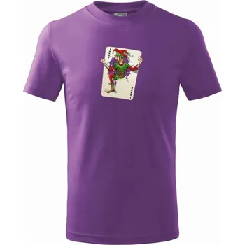 Karta Joker - Tričko dětské bavlněné - 158 cm/12 let ( Fialová )