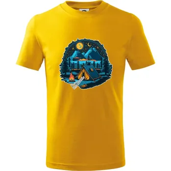 Chlapecké tričko Krkonoše pod stanem - Tričko dětské bavlněné - 158 cm/12 let ( Žlutá )