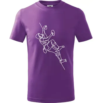 Chlapecké oblečení Lezecká stěna jedním tahem - Tričko dětské bavlněné - 104-110cm / 3-4 roky ( Fialová )