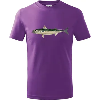 Makrela obecná - Tričko dětské bavlněné - 158 cm/12 let ( Fialová )