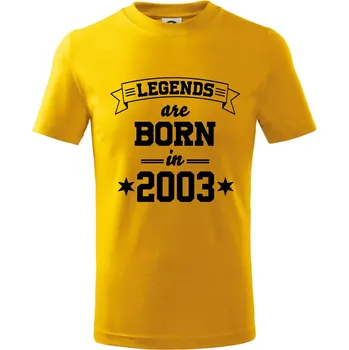 Chlapecké tričko Legends are born in 2003 - Tričko dětské bavlněné - 146 cm/10 let ( Žlutá )