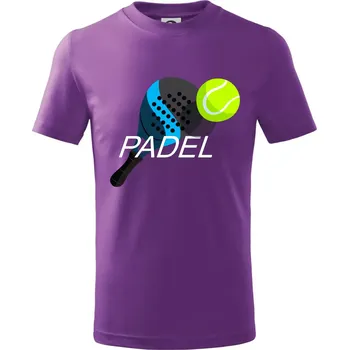 Chlapecké oblečení Padel obrazek barevný - Tričko dětské bavlněné - 134 cm/8 let ( Fialová )