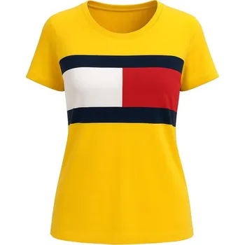 Dámské tričko Tommy Hilfiger dámské tričko Essential Logo crwe yellow
