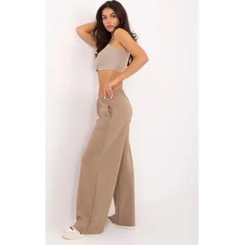 Tmavě béžové tepláky s širokými nohavicemi