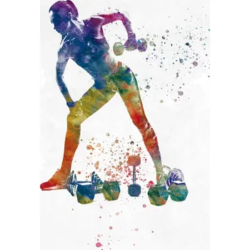 Plakát Plakát, Obraz - Fitness exercise in watercolor