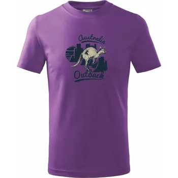 Australia klokan - Tričko dětské bavlněné - 158 cm/12 let ( Fialová )