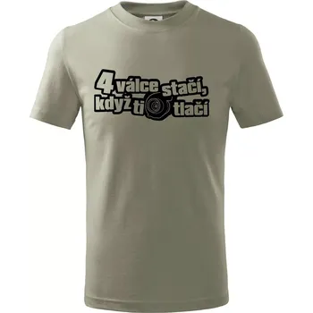 Chlapecké tričko 4 válce stačí když ti turbo tlačí - Tričko dětské bavlněné - 98 cm / 2 roky ( Light khaki )