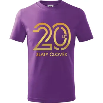 20 let zlatý člověk - Tričko dětské bavlněné - 134 cm/8 let ( Fialová )