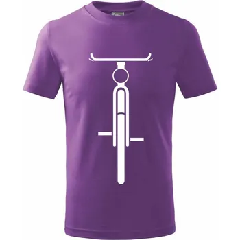Chlapecké oblečení Kolo ze předu - obrys - Tričko dětské bavlněné - 146 cm/10 let ( Fialová )