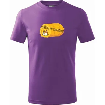 Liška v balíku - Tričko dětské bavlněné - 98 cm / 2 roky ( Fialová )