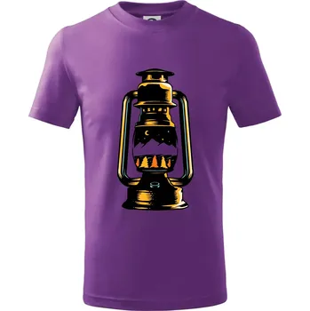 Petrolejka s horami - Tričko dětské bavlněné - 122 cm/6 let ( Fialová )