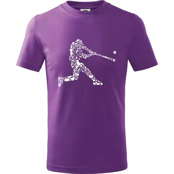Hráč basebalu ikony - Tričko dětské bavlněné - 98 cm / 2 roky ( Fialová )