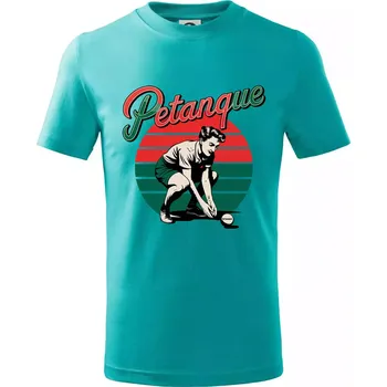Chlapecké tričko Petanque žena - Tričko dětské bavlněné - 98 cm / 2 roky ( Emerald )