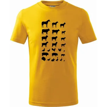 Chlapecké tričko Zvířátka z vesnice - Tričko dětské bavlněné - 122 cm/6 let ( Žlutá )