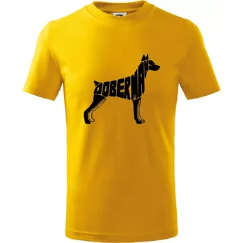 Chlapecké tričko Dobrmans - nápis v tělě - Tričko dětské bavlněné - 134 cm/8 let ( Žlutá )