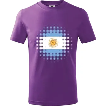 Argentina vlajka tečkovaná - Tričko dětské bavlněné - 158 cm/12 let ( Fialová )