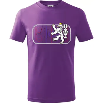 Lev na hrací ploše - Tričko dětské bavlněné - 146 cm/10 let ( Fialová )
