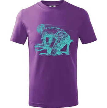 Chlapecké oblečení Silniční cyklista zadek - Tričko dětské bavlněné - 104-110cm / 3-4 roky ( Fialová )