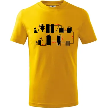 Chlapecké tričko Pivní cesta od výroby k výčepu - Tričko dětské bavlněné - 104-110cm / 3-4 roky ( Žlutá )