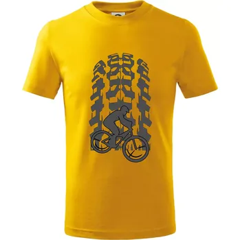 Chlapecké tričko Pneumatika MTB - Tričko dětské bavlněné - 134 cm/8 let ( Žlutá )
