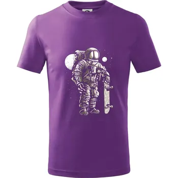 Astronaut Skater - Tričko dětské bavlněné - 134 cm/8 let ( Fialová )