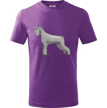 Vintage Schnauzer - Tričko dětské bavlněné - 98 cm / 2 roky ( Fialová )