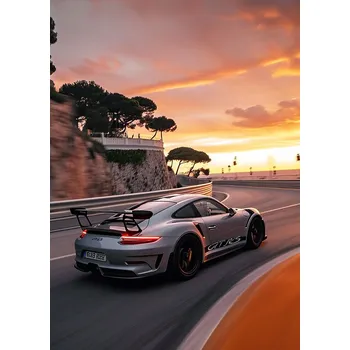 Plakát Plakát, Obraz - Sportcar in sunset