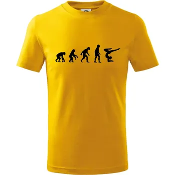 Chlapecké tričko Evoluce yoga - Tričko dětské bavlněné - 146 cm/10 let ( Žlutá )