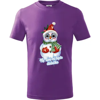 Ne, není mi teplo dědečku - Tričko dětské bavlněné - 98 cm / 2 roky ( Fialová )