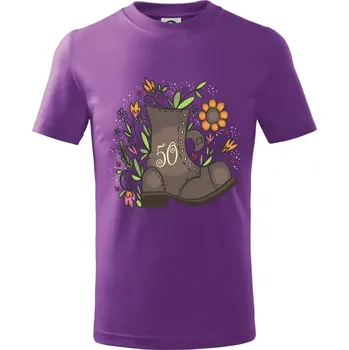 Stará bota 50 - Tričko dětské bavlněné - 158 cm/12 let ( Fialová )