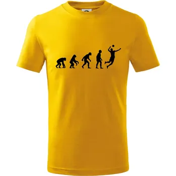 Chlapecké tričko Evoluce volejbal smeč - Tričko dětské bavlněné - 134 cm/8 let ( Žlutá )