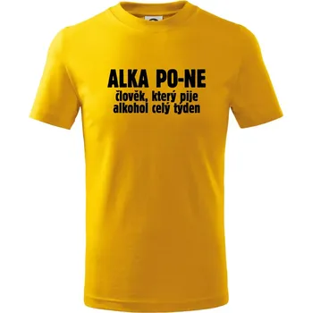 Chlapecké tričko Alkapone - Tričko dětské bavlněné - 158 cm/12 let ( Žlutá )
