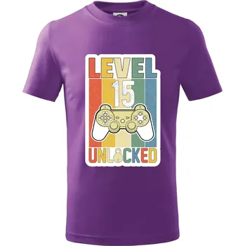 Gaming narozeniny 15 - Tričko dětské bavlněné - 146 cm/10 let ( Fialová )