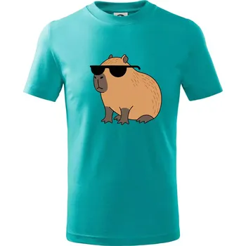 Chlapecké tričko Hustá kapybara - Tričko dětské bavlněné - 98 cm / 2 roky ( Emerald )