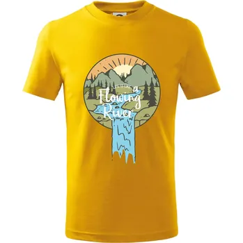 Chlapecké tričko Life is like a Flowing river - Tričko dětské bavlněné - 104-110cm / 3-4 roky ( Žlutá )