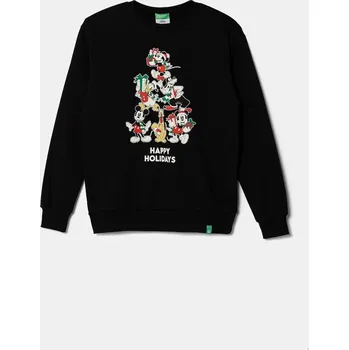 Pánská mikina Mikina United Colors of Benetton černá barva, s potiskem, 3J73C10LD 3J73C10LD.G.Seasonal 99X, vel. 168